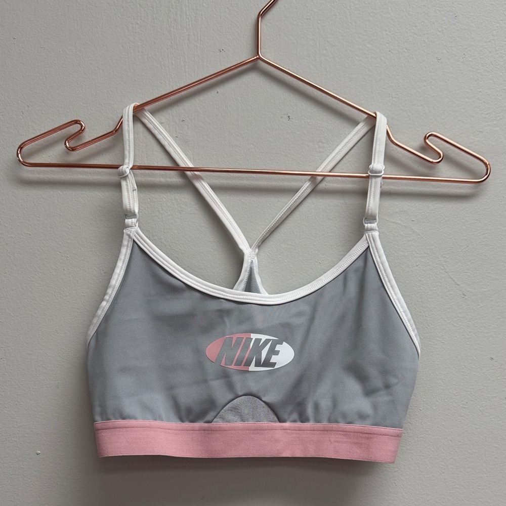 Nike Dri-FIT Gray and Pink Sports Bra
